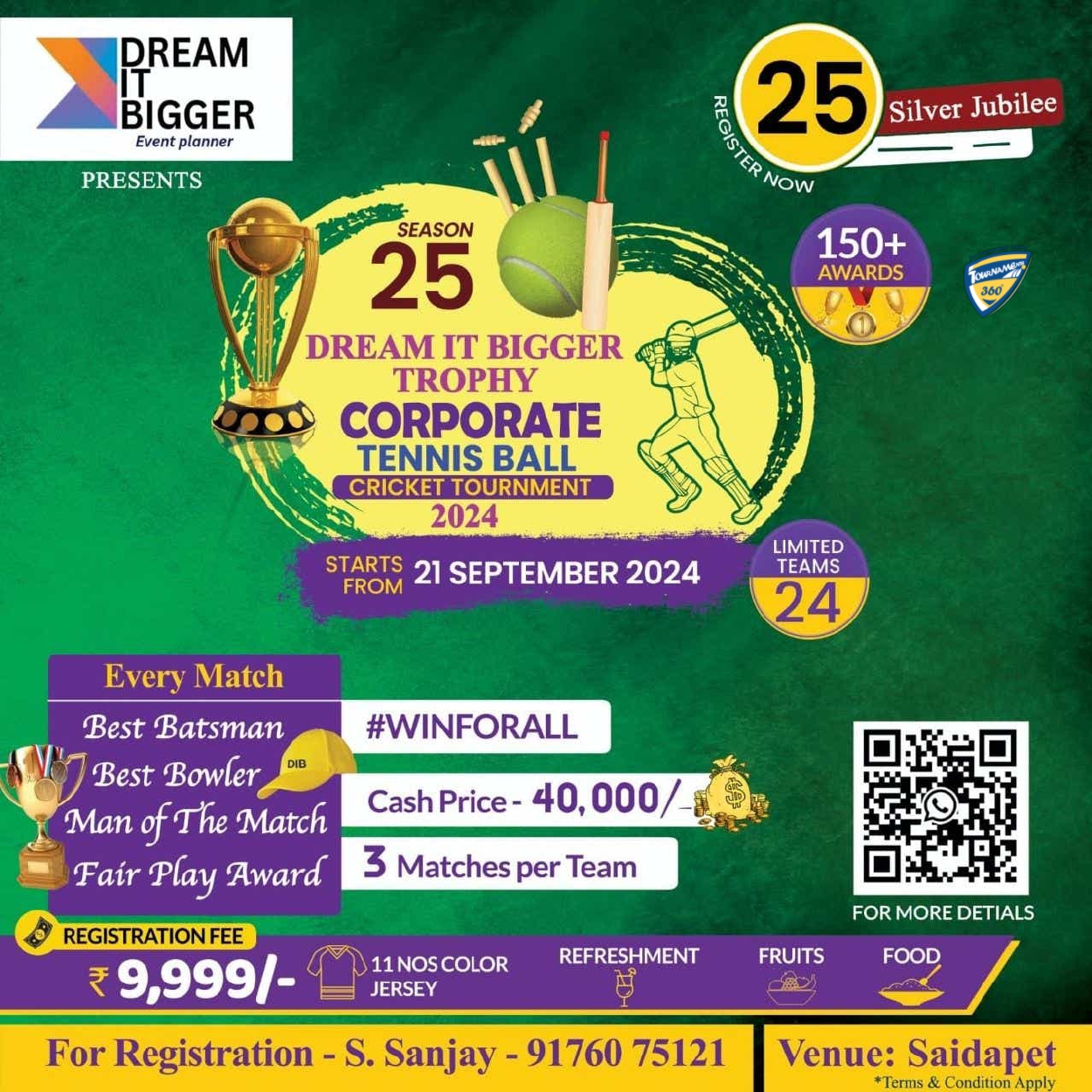 Corporate Tennis Ball Cricket Tournament Season 25