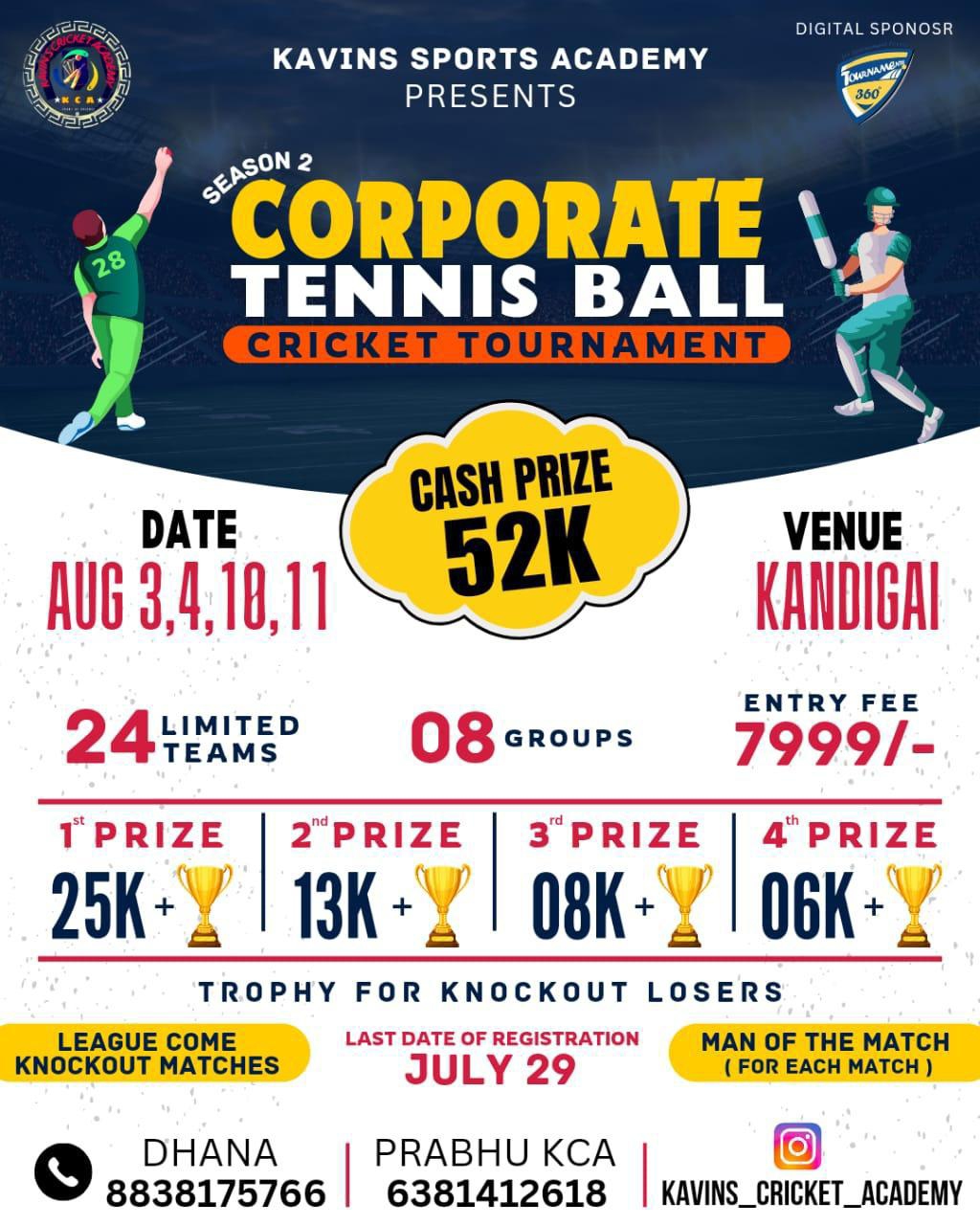 Corporate Tennis Ball Cricket Tournament Season 2