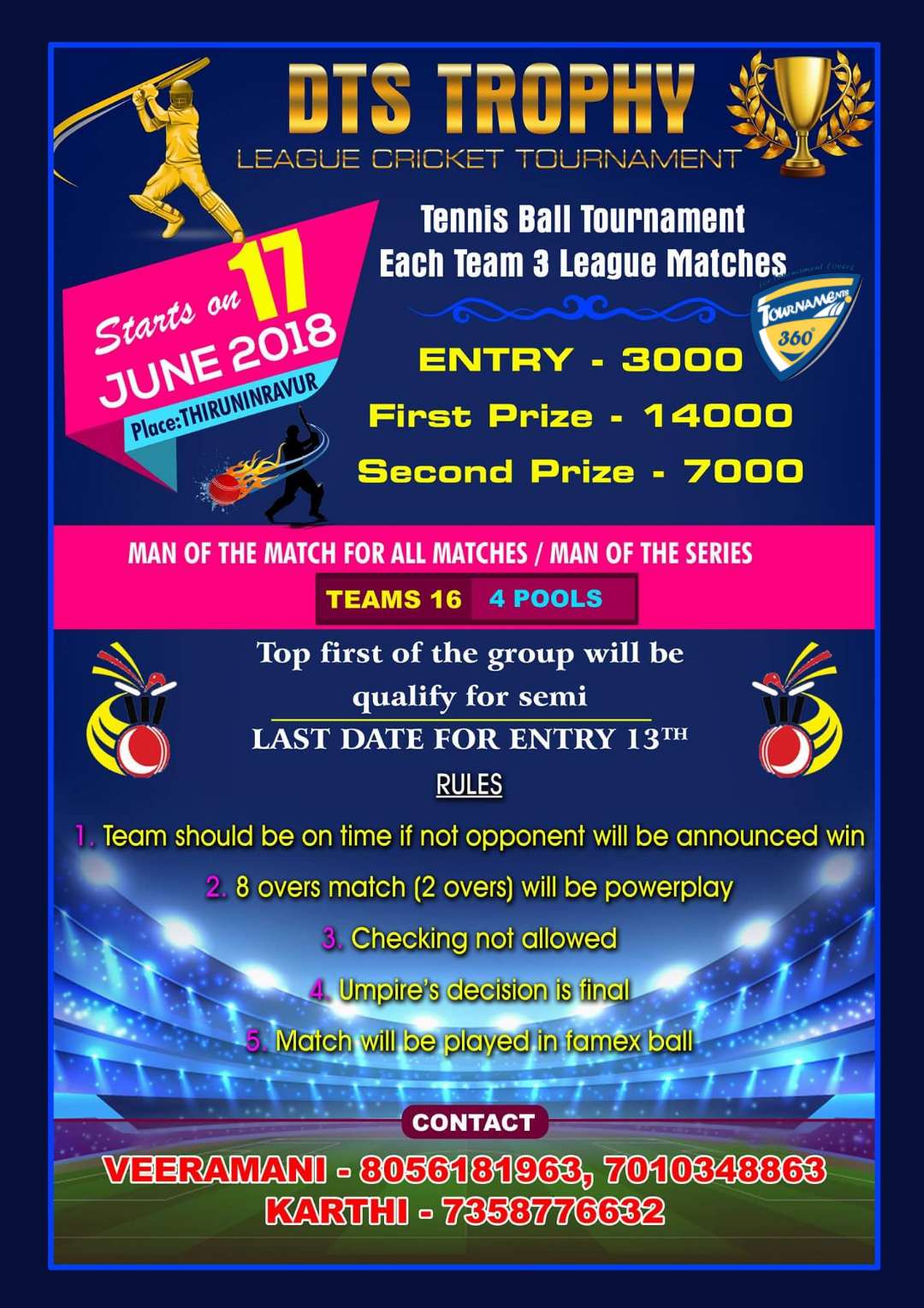 DTS Trophy - Tennis Ball League Cricket Tournament